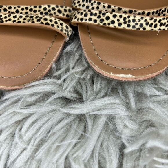 J. Crew Seaside Slide calf hair leopard print strappy sandal women’s shoe size 9 - Picture 6 of 6